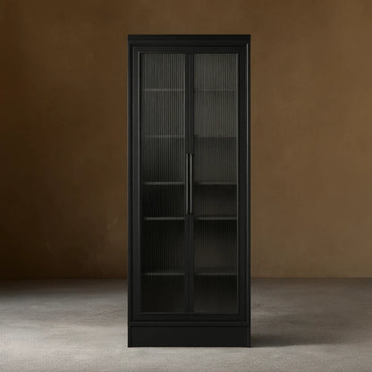 Rowan Modular Tall Display Cabinet Reeded Glass Doors