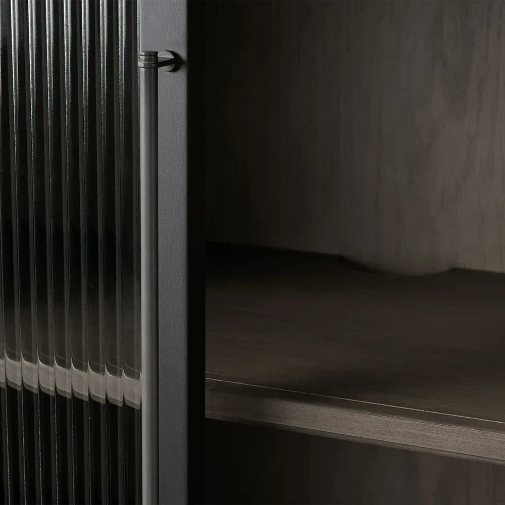 Rowan Modular Tall Display Cabinet Reeded Glass Doors