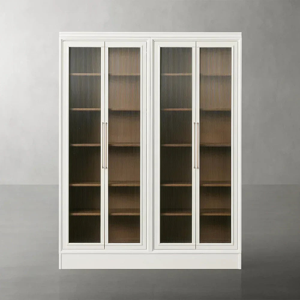 Rowan Modular Tall Display Cabinet Reeded Glass Doors