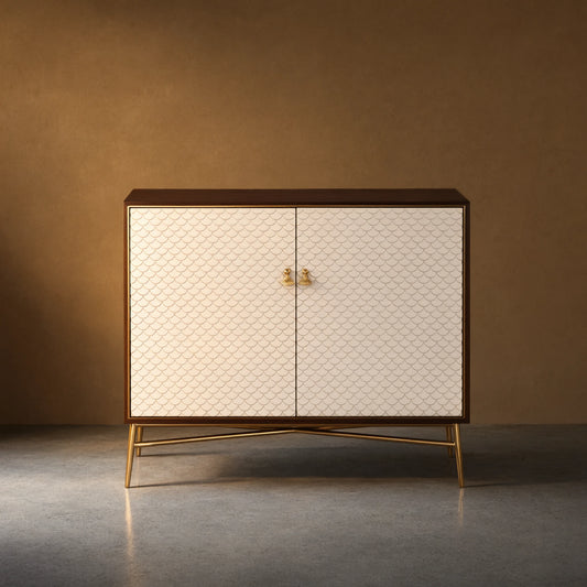 Seraphina Hand-Painted Champagne Gold Finish Sideboard Buffet Cabinet With Two-Door