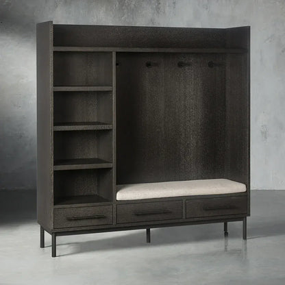 Sullivan Oak Wood Entry Cabinet Modern Rustic Entrance Lockers