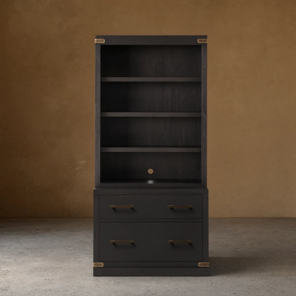 Tremont Modular Wood Bookcase Mid-Century Tall Cabinets