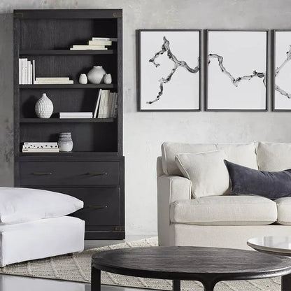 Tremont Modular Wood Bookcase Mid-Century Tall Cabinets