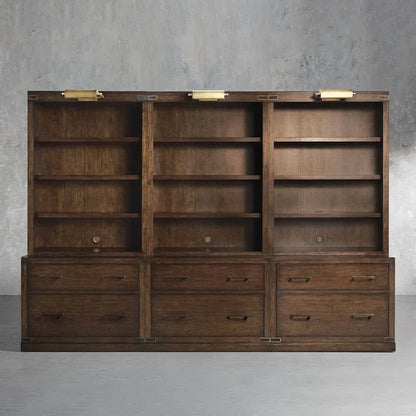 Tremont Modular Wood Bookcase Mid-Century Tall Cabinets