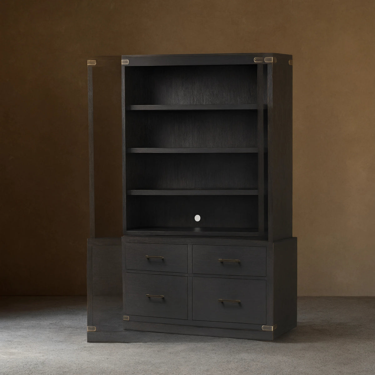 Tremont Wood Modular Bookcase Storage Cabinets with File Chest of Drawers Base