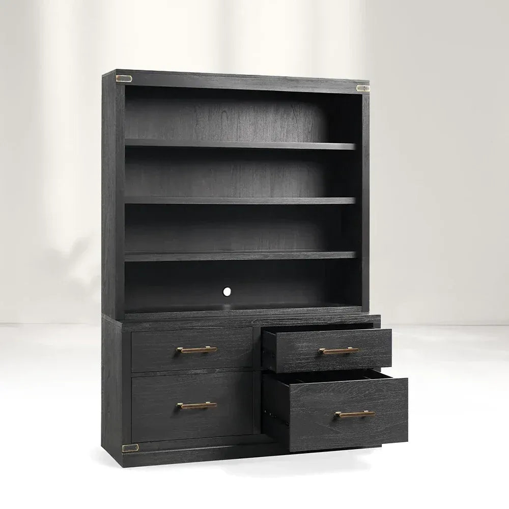 Tremont Wood Modular Bookcase Storage Cabinets with File Chest of Drawers Base