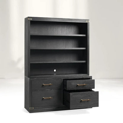 Tremont Wood Modular Bookcase Storage Cabinets with File Chest of Drawers Base