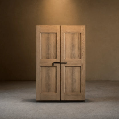 Turro Solid Oak Cabinet Rustic Living Room Tall Storage Cabinets