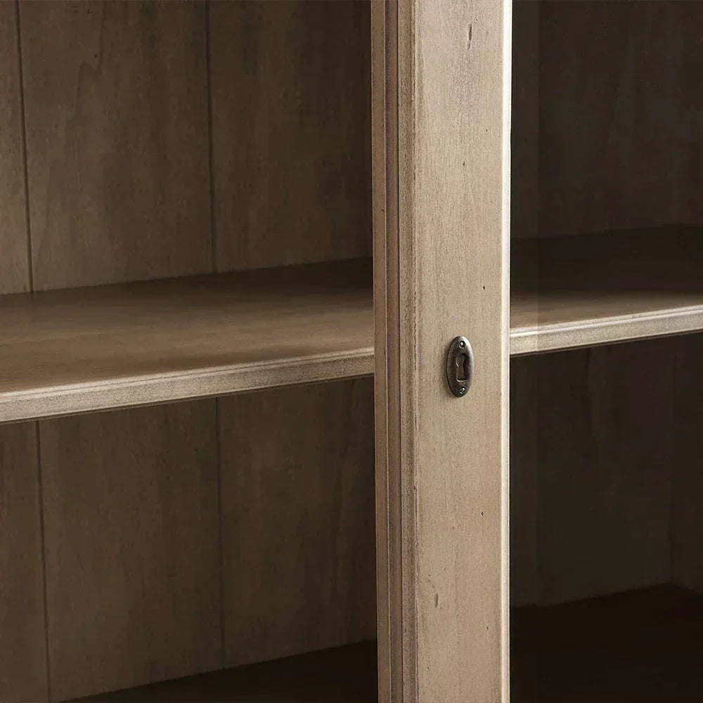 Tuscany Italian Crafted Wood Display Storage Cabinet With Glass Door