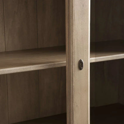 Tuscany Italian Crafted Wood Display Storage Cabinet With Glass Door