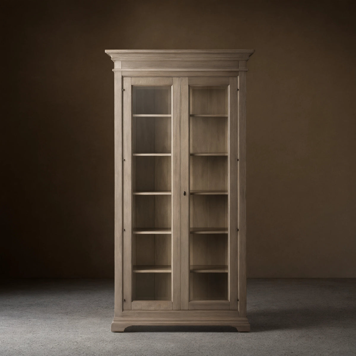 Tuscany Italian Wood Glass Door Display Cabinets With Adjustable Shelves