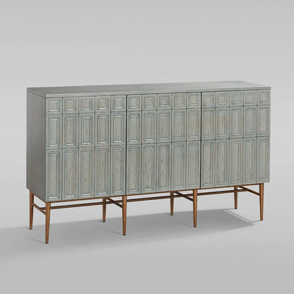 Verdin 3-Door Sideboards Wood Living Room Entrance Storage Cabinets With Steel Base