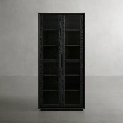 Willow Wood Tall Display Storage Cabinets Clean-Line Design