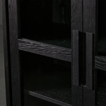 Willow Wood Tall Display Storage Cabinets Clean-Line Design