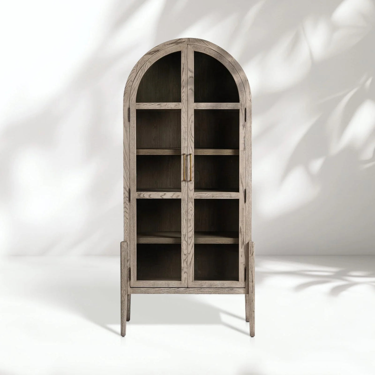 Hattie Wright Mediterranean Glass Door Display Cabinets Wood Living Dining Room Tall Cabinets
