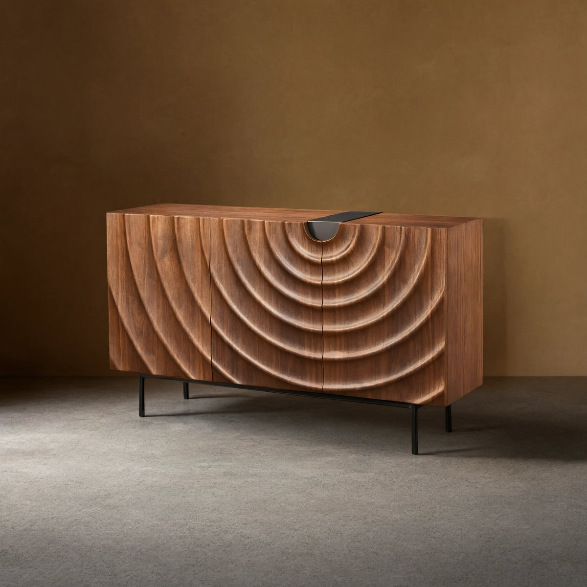 Lunara 3-Door Ripple Sideboard Modern Scandinavian Buffet Cabinets