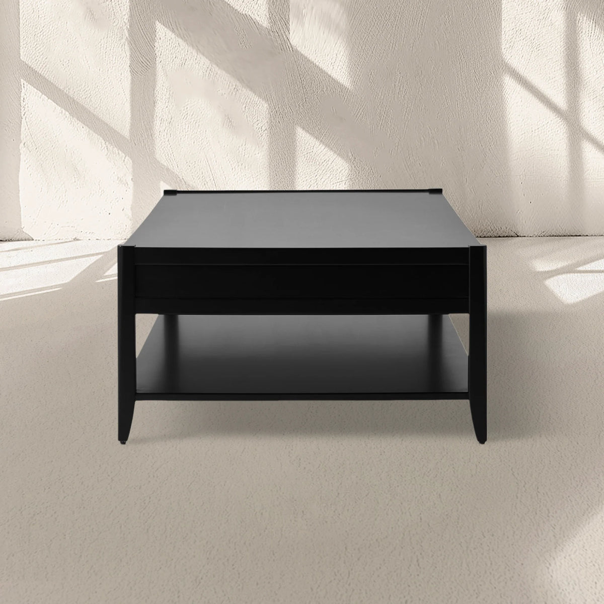Lewis 56" Modern Coffee Table Wood Sofa Center Tea Table with Fluted Drawers