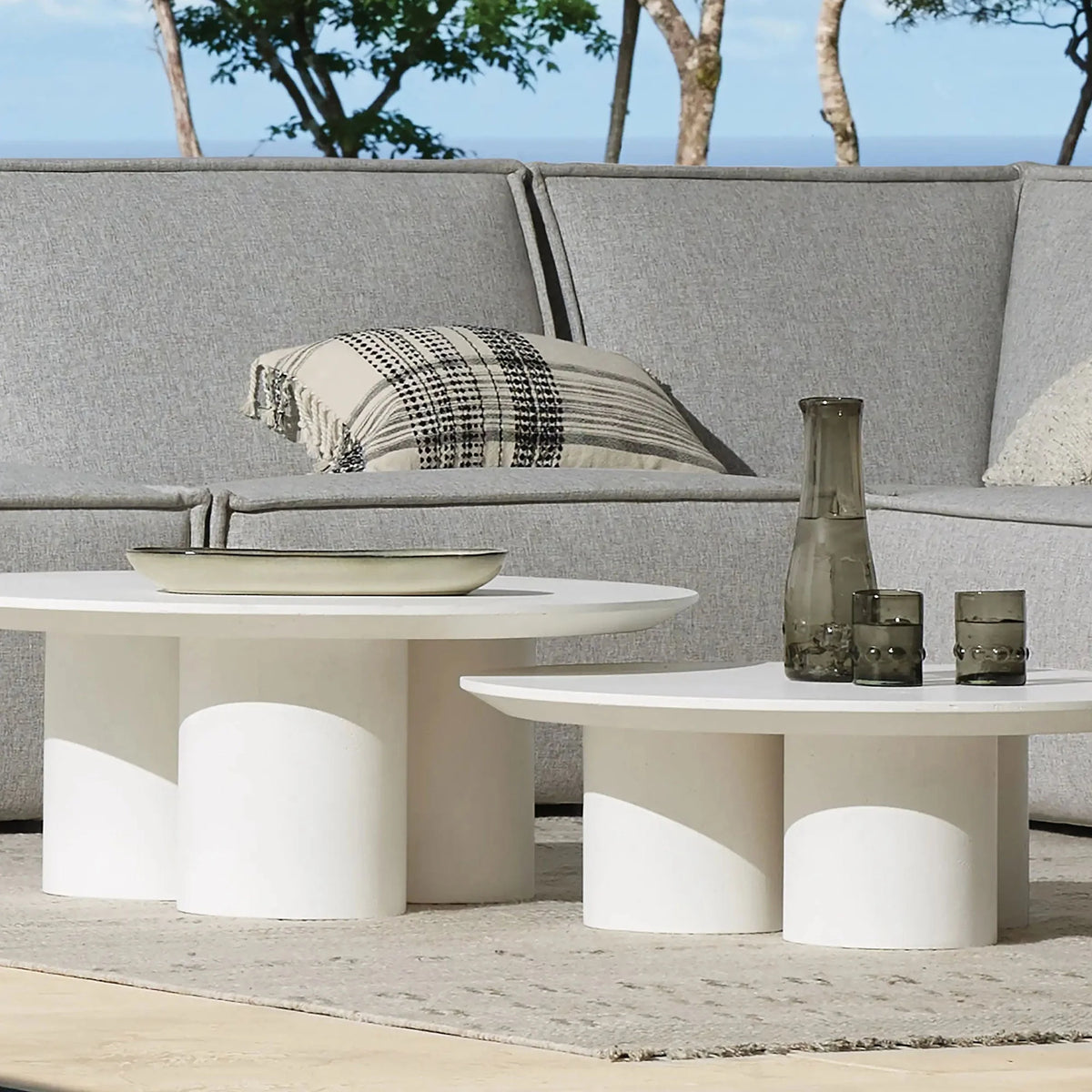 Cascade Outdoor Concrete Coffee Table Durable Sofa Center Tea Table