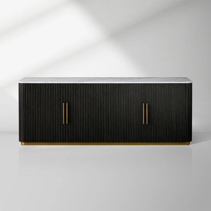 Finnley Plinth Sideboard with Carrara Marble Top Buffet Cabinet