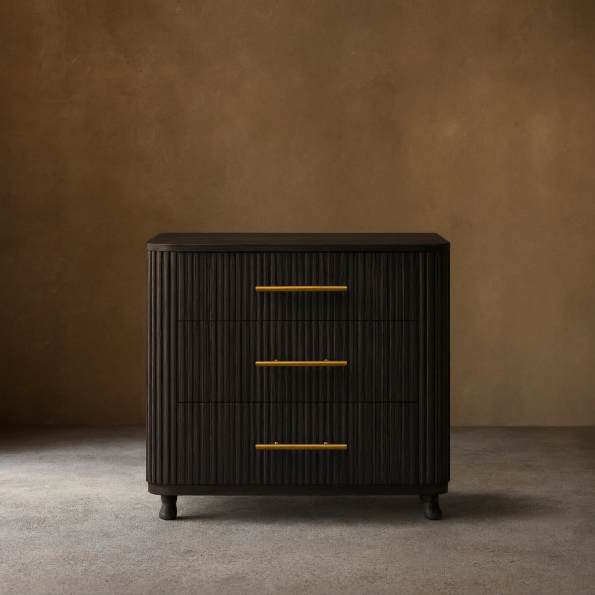 Finnley Wood Nightstand Bedroom 3 Drawer Chest Cabinet