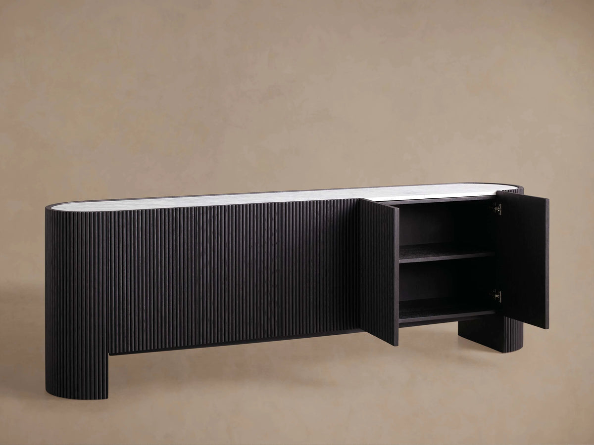 Flore Stone Top Buffet Sideboard Marble Entryways Cabinet