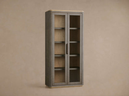 Harrow Tall Display Cabinets with Faux Shagreen Finish