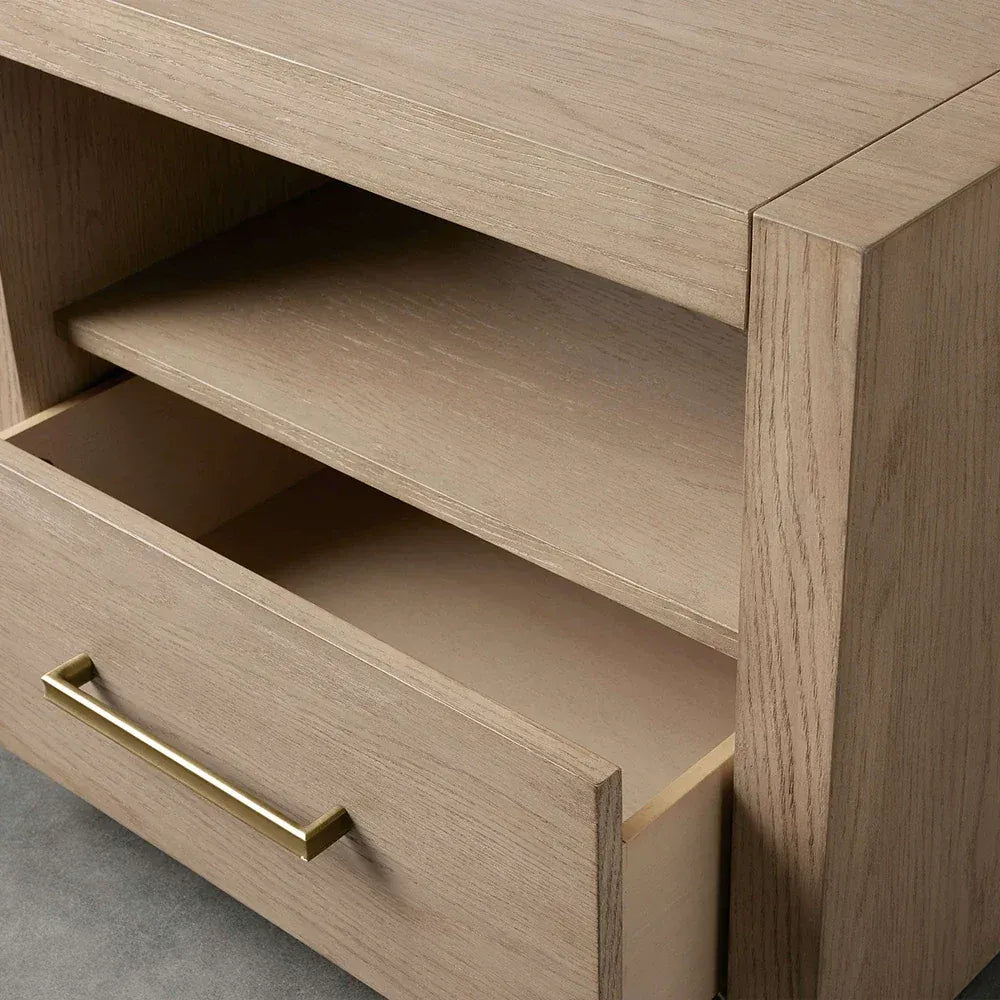 Palmer Storage Nightstand Wood Bedside Table Parsons Night side Cabinet With Drawer