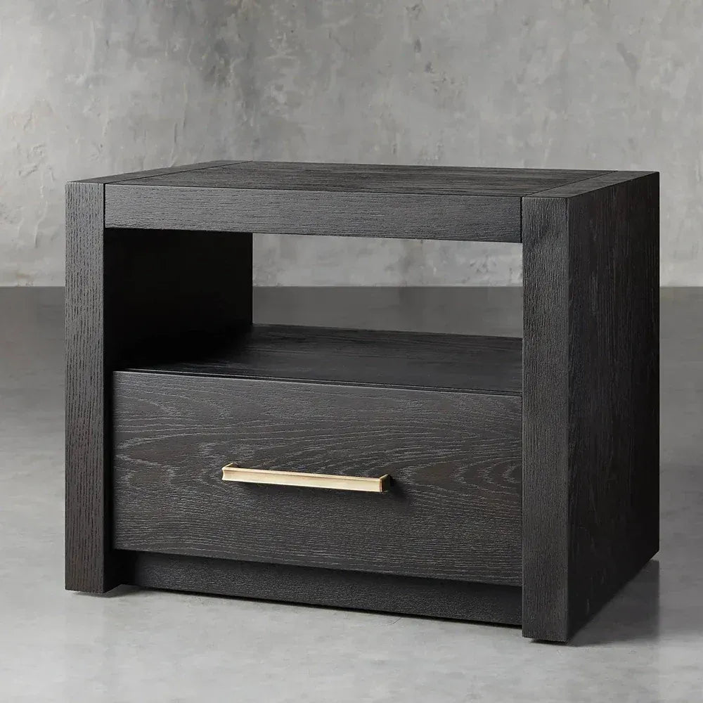 Palmer Storage Nightstand Wood Bedside Table Parsons Night side Cabinet With Drawer