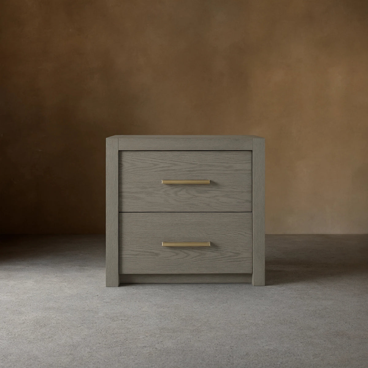Bodhi Tall Nightstand Wood Night Side Cabinet Rustic Bedside Table Two-Drawer Chest