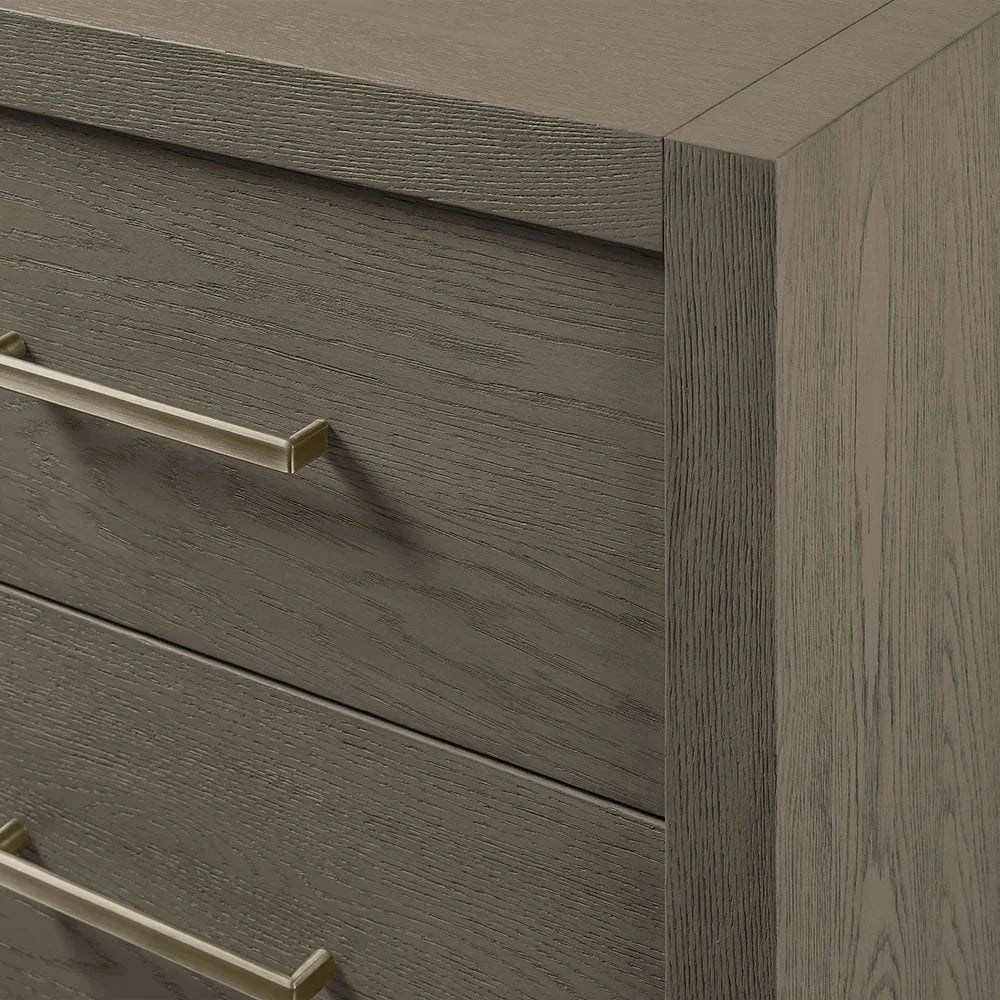Bodhi Tall Nightstand Wood Night Side Cabinet Rustic Bedside Table Two-Drawer Chest