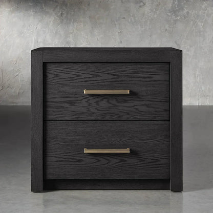 Bodhi Tall Nightstand Wood Night Side Cabinet Rustic Bedside Table Two-Drawer Chest