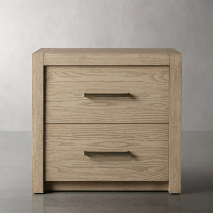 Bodhi Tall Nightstand Wood Night Side Cabinet Rustic Bedside Table Two-Drawer Chest