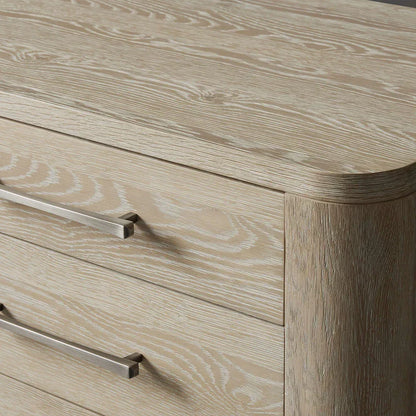 Calista Closed Oak Nightstand Two-Drawer Chest Wood Night Side Table Bedside