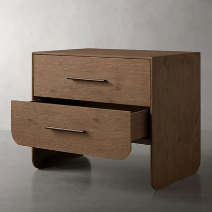 Felton Closed Nightstand Wood Bedside Table with Soft-Close Drawers