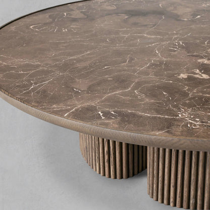 Aster Wood Round Coffee Table Contemporary Sofa Center Tea Table