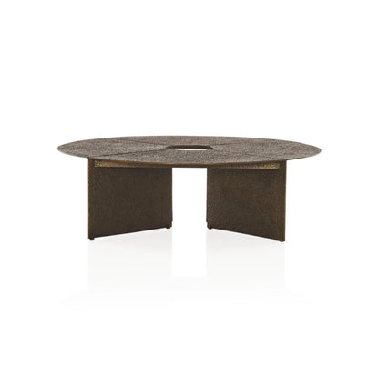 Bowie Hammered Cast Coffee Table Aluminum Sofa Center Tea Table in Antiqued Bronze