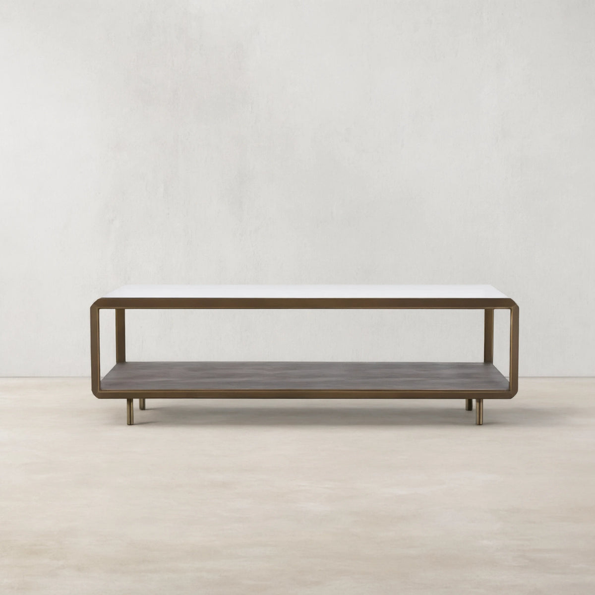 Max Rectangular Glass Coffee Table Faux Shagreen Living Room Center Tea Table