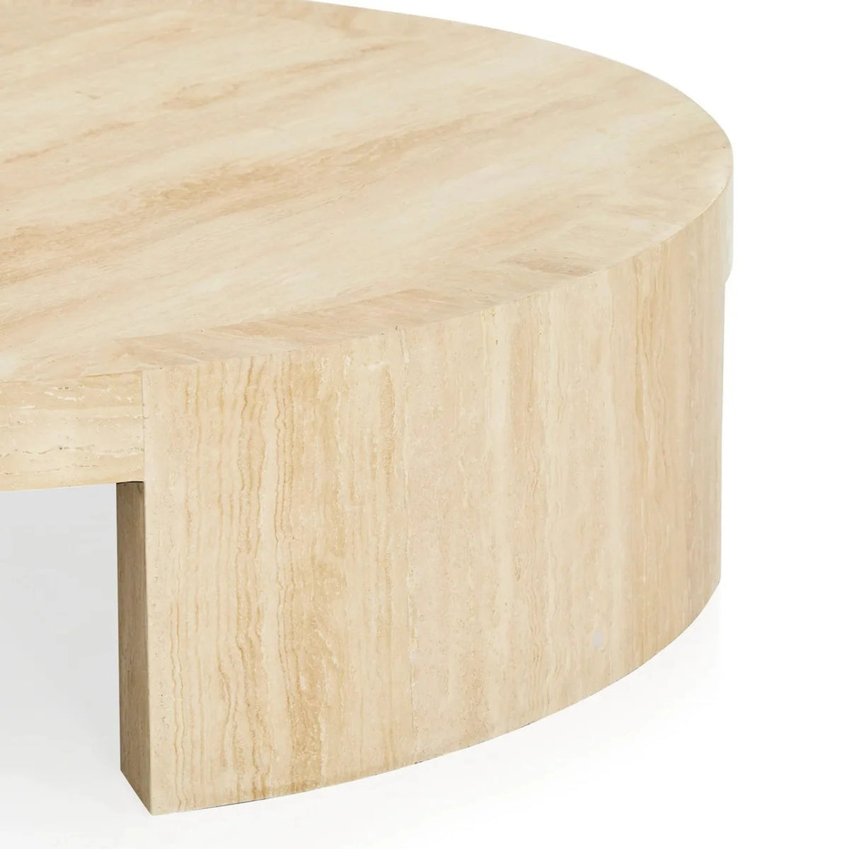 Veneta Round Carrara Marble Coffee Table Living Room Wood Center Tea Table