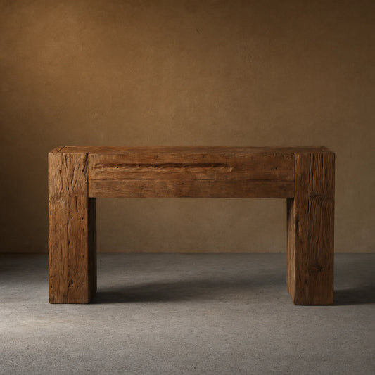Ubud Wood Entrance Console Table Reclaimed Teak Sidewalk Table
