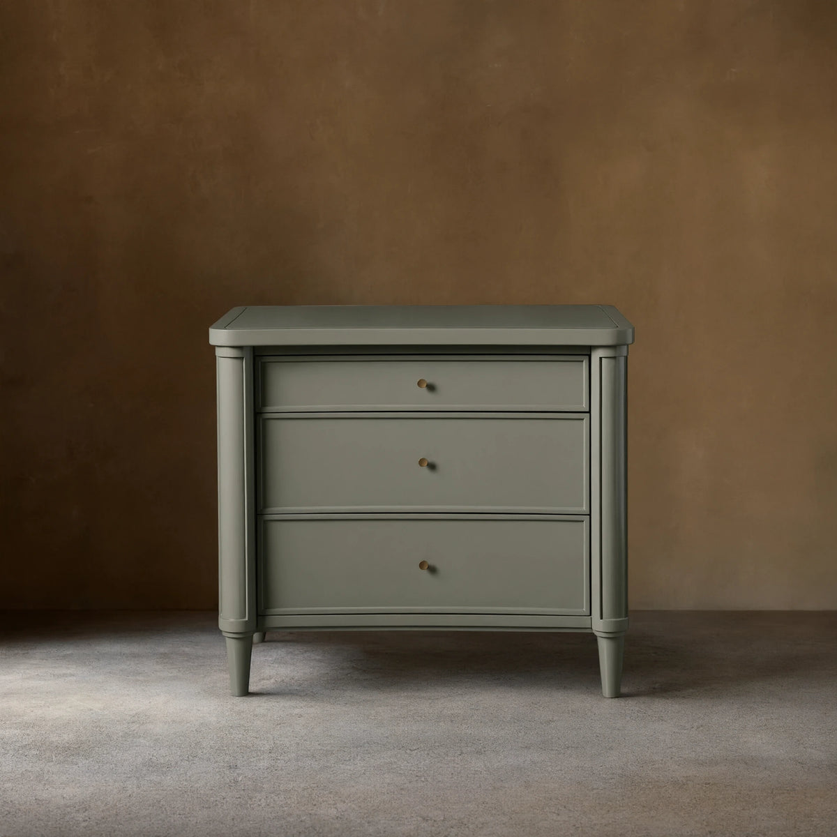 Henley Nightstand Solid Mahogany Nightside Tables With Three Drawers