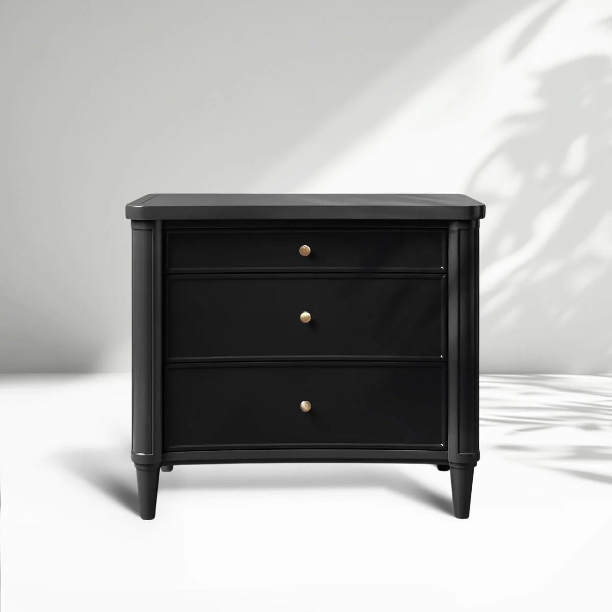 Henley Nightstand Solid Mahogany Nightside Tables With Three Drawers
