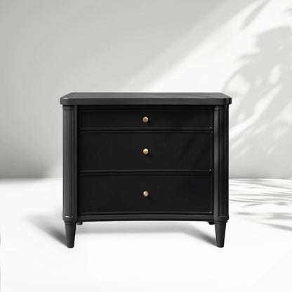 Henley Nightstand Solid Mahogany Nightside Tables With Three Drawers