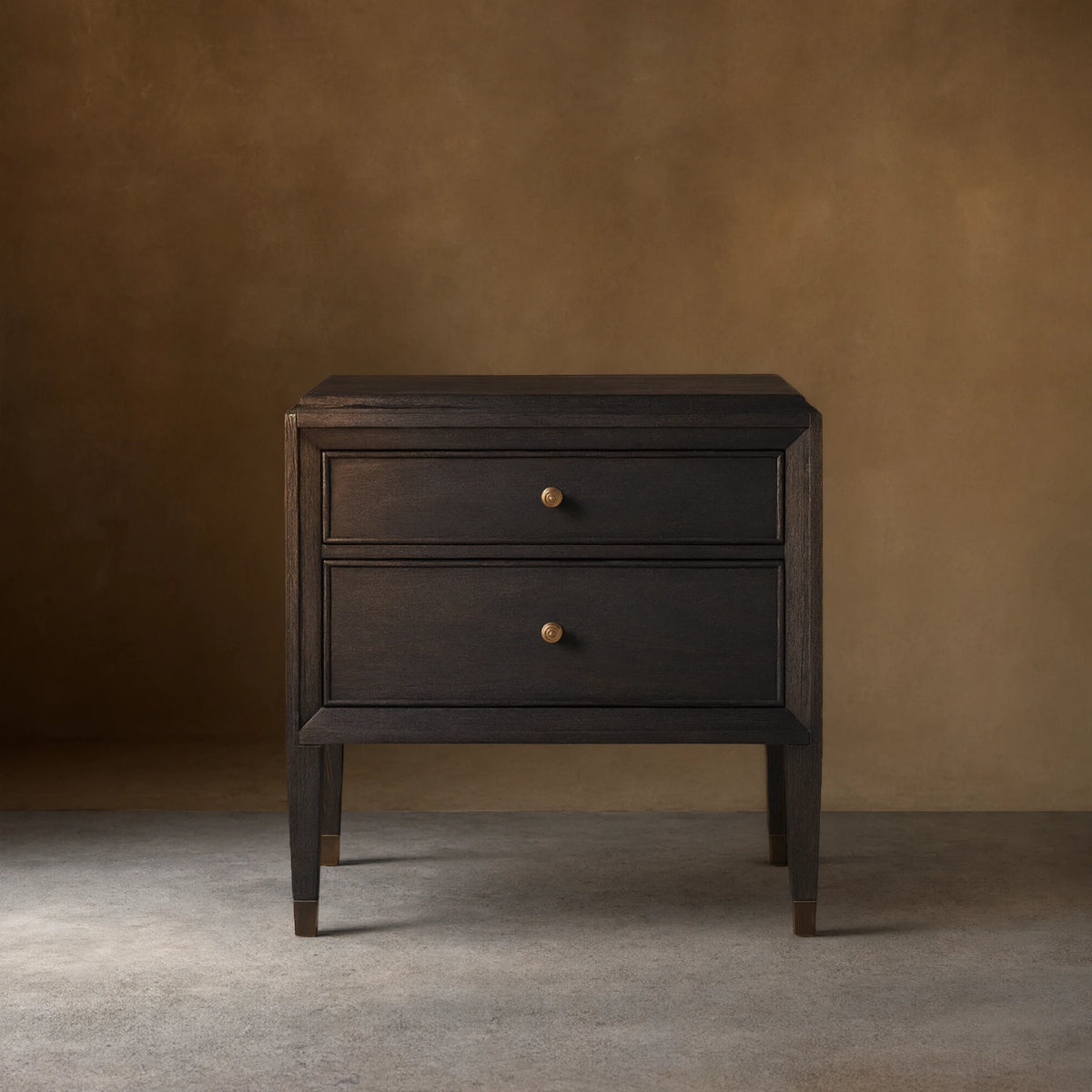 Lenox Wood Nightstand French Antique Bedside table With Two Drawers Chest