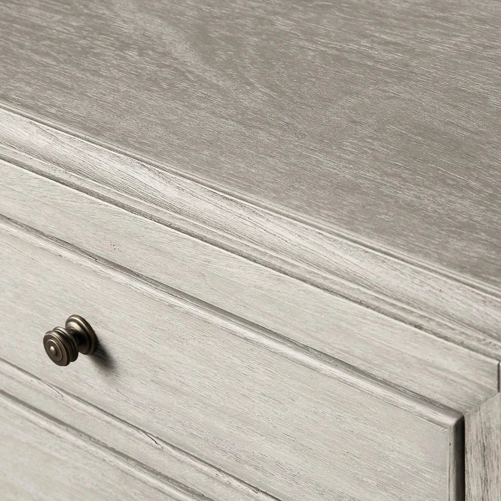 Lenox Wood Nightstand French Antique Bedside table With Two Drawers Chest