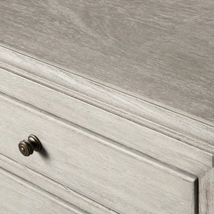 Lenox Wood Nightstand French Antique Bedside table With Two Drawers Chest