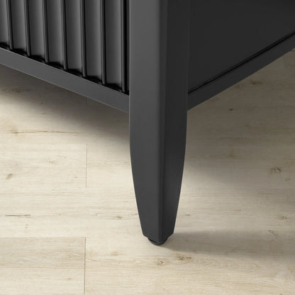 Louis 3-Drawer Fluted Nightstand Wood Bedside Storage Cabinet