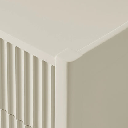 Louis 3-Drawer Fluted Nightstand Wood Bedside Storage Cabinet