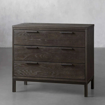 Palmer Large Nightstand Wood Nightside Table Bedroom 3 Drawer Cabinet