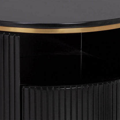 Panoso Wood Nightstand Luxurious Side Table with Gold Base