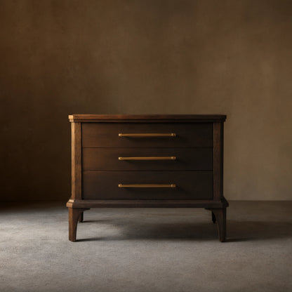 St. Martin Wood Closed Nightstand Oak Bedside table with Soft-Close Drawers